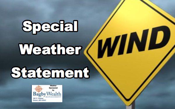 Special Weather Statement Issued for High Winds