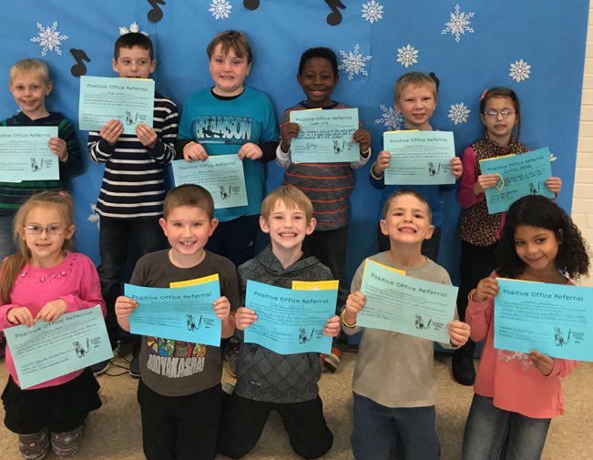 First Grade Students Earn Positive Office Certificates