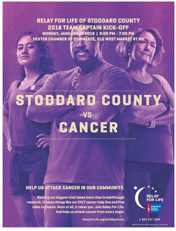Help Us Kickoff the American Cancer Society Relay For Life of Stoddard County on Monday, January 8th
