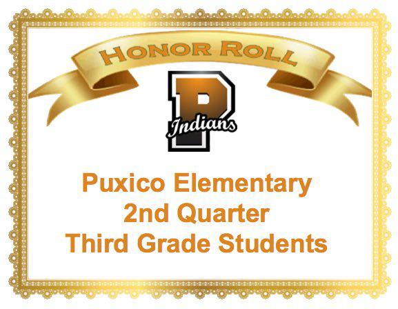 Puxico Elementary Announces 3rd Grade Honor Roll