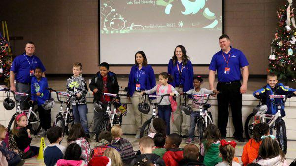 Academy Donates Bikes to Lake Road Students