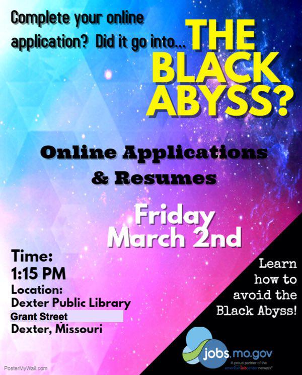 The Black Abyss? Online Applications and Resume Workshop