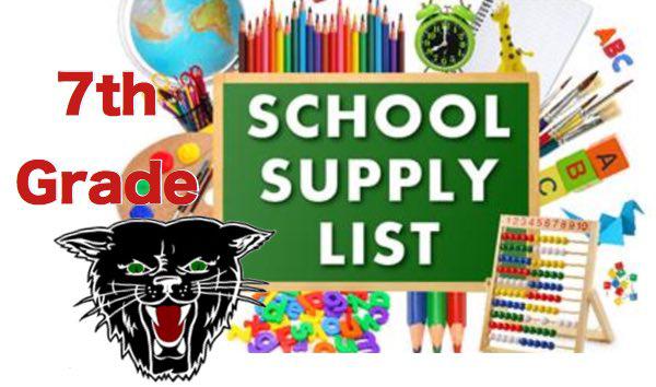 T.S. Hill Middle School 7th Grade School Supplies List Available