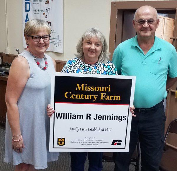 Jennings Family Receives Missouri Century Farm Recognition