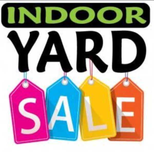 Indoor Yard Sale at Activity Bldg Behind First General Baptist Church