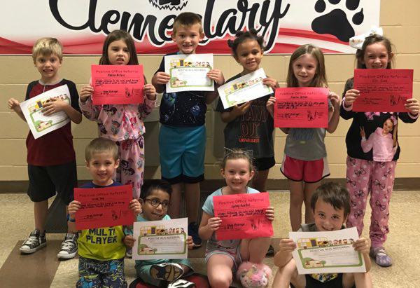 1st Grade Students Earn Positive Office Referral Awards