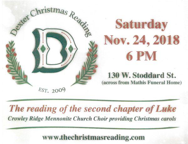 10th Annual Christmas Reading Date Set