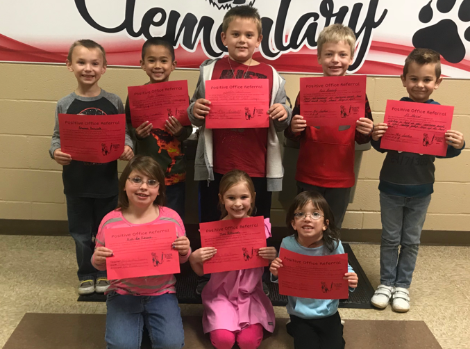 First Grade Students Earn Positive Office Referral Awards