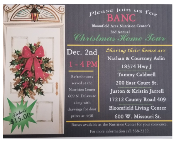 Bloomfield Area Nutrition Center 2018 Christmas Home Tours