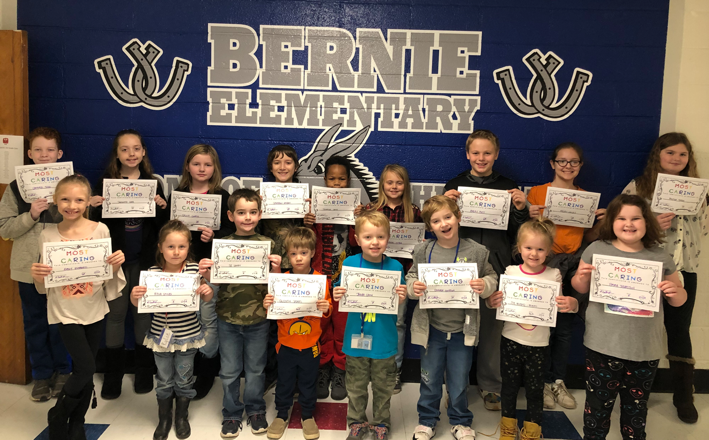 Bernie Elementary Most CARING Students for December 2018