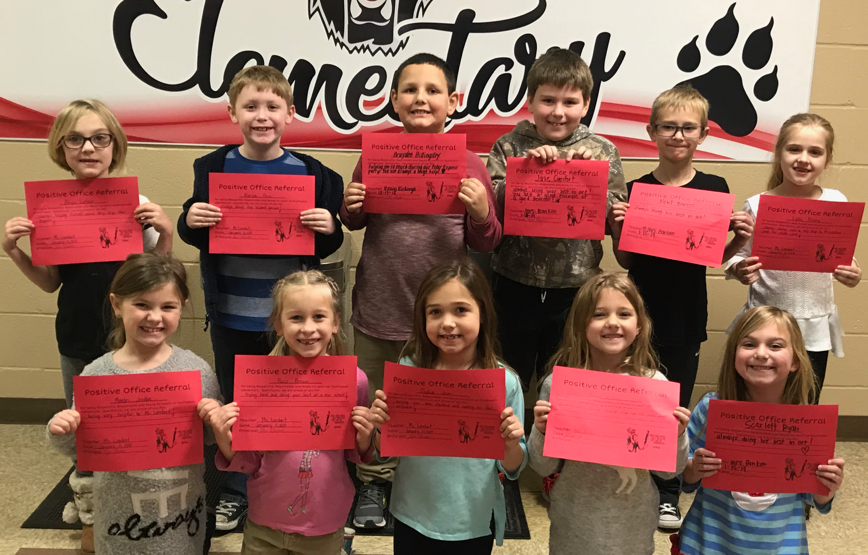 First Grade Students Earn Positive Office Referral Awards