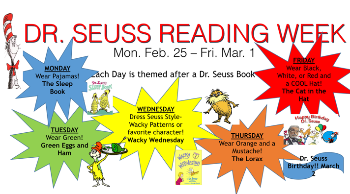 Southwest Elementary to Celebrate Dr. Seuss Reading Week