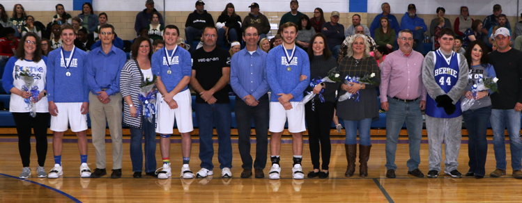 Bernie Mules Celebrate Winter Senior Night