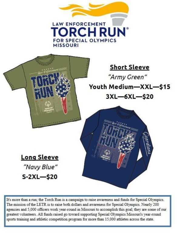 Dexter PD Selling Shirts for 2019 Special Olympics Torch Run