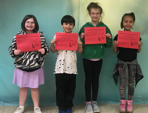 1st Graders Earn Positive Office Referral Awards