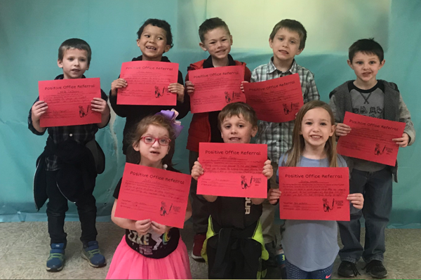 Kindergarten Students Earn Positive Office Referral Awards