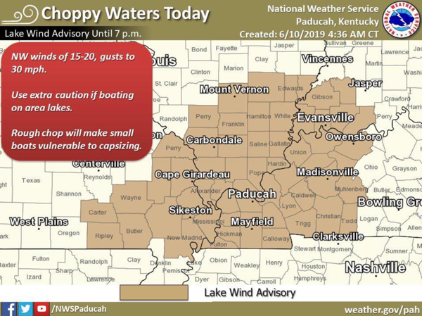 Lake Wind Advisory Issued Until 7 p.m.