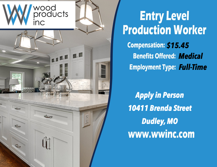 WW Wood Now Hiring $15.45 per Hour Entry Level