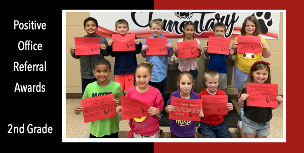 Southwest Elementary 2nd Grade Students Earn Positive Office Referral Awards