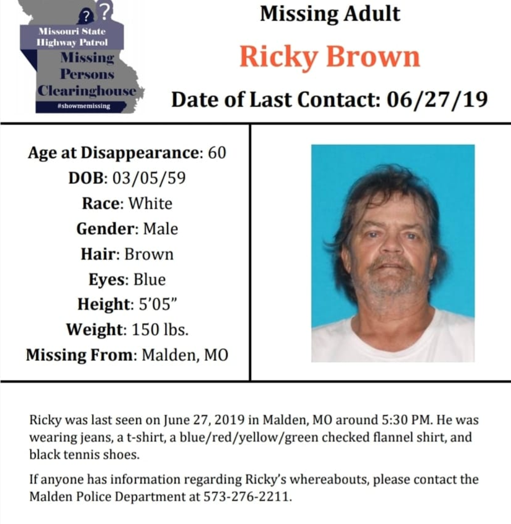 Family of Ricky Brown Seek Volunteers to Help Search on November 16th