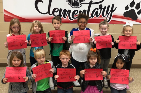 Kindergarten Students Earn Positive Office Referral Awards