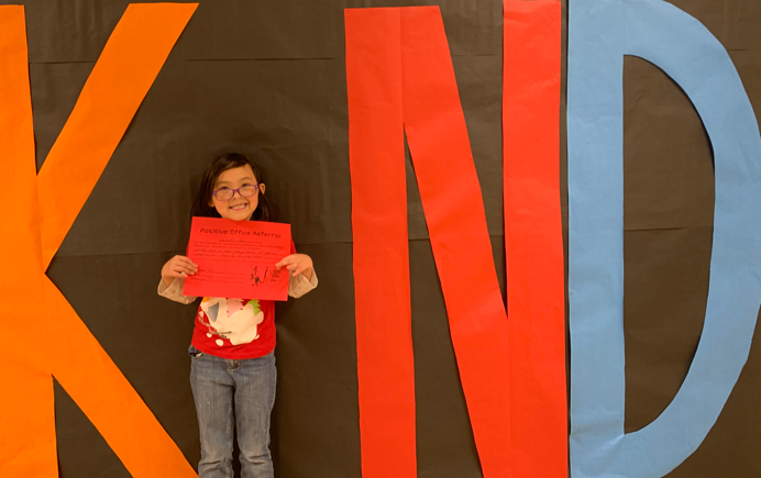 First Grade Student Earns Positive Office Referral Awards