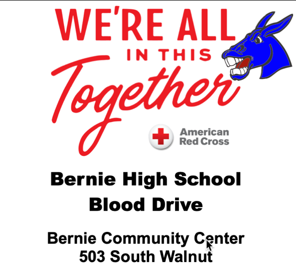 Bernie High School Blood Drive Set for October 9, 2020