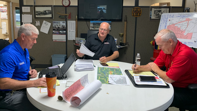 Dexter Fire Chief and EMA Director, Don Seymore, Offers Chainsaw Crews Information