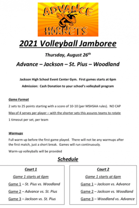 Advance Hornets Will Participate in Jackson 2021 Volleyball Jamboree