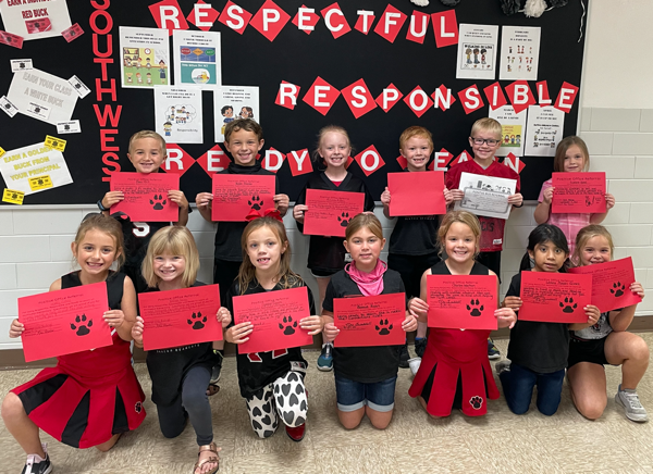 1st Grade Positive Office Referral Awards at Southwest Elementary