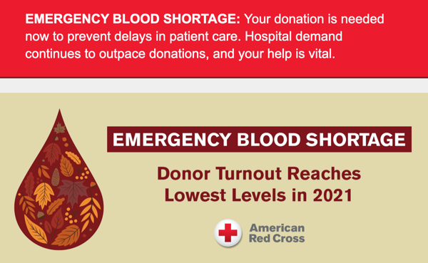 Emergency Blood Shortage - American Red Cross Needs You In Bernie!