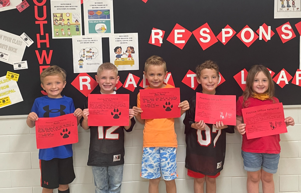 Kindergarten Students Earn Positive Office Referral Awards at Southwest Elementary