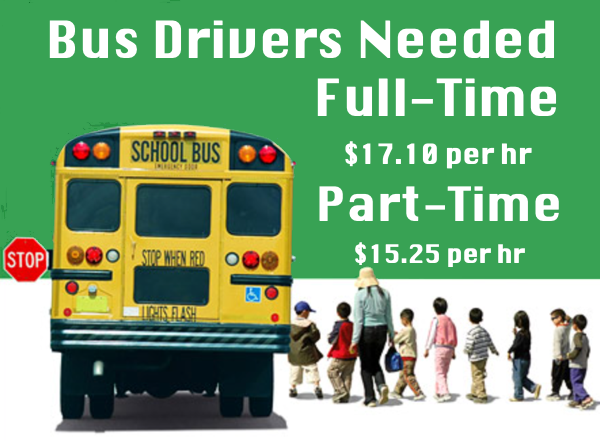 Full and Sub/Part-Time Bus Drivers Needed