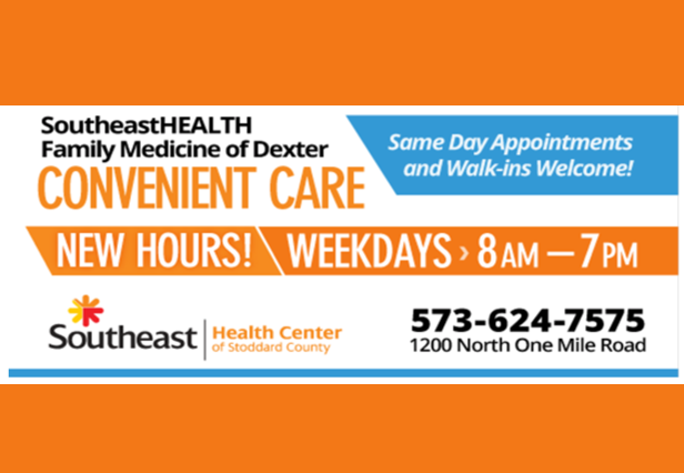 SoutheastHEALTH Family Medicine of Dexter Now Offering Convenient Care hours