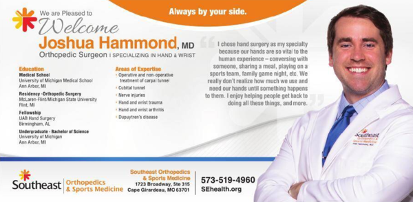 Welcome Joshua Hammond, MD Orthopedic Surgeon - SoutheastHEALTH