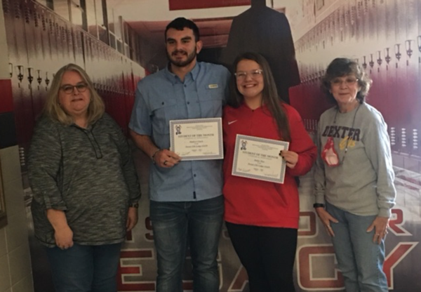 January 2022 Dexter Elks Students of the Month