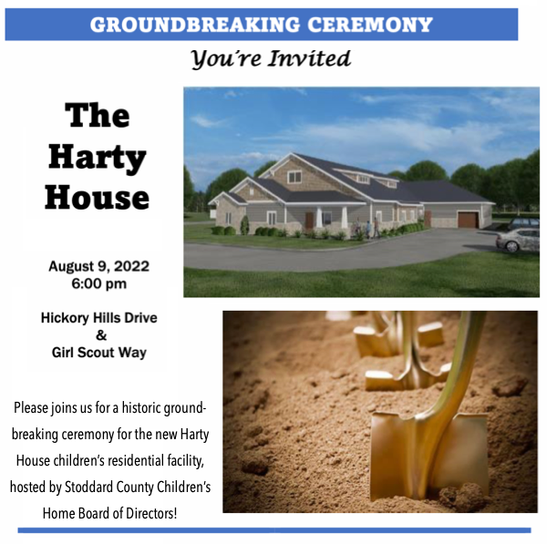 Harty House Groundbreaking Ceremony to be Held on Tuesday, August 9th