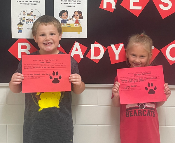 Southwest Elementary Students Earn Positive Office Referral Awards