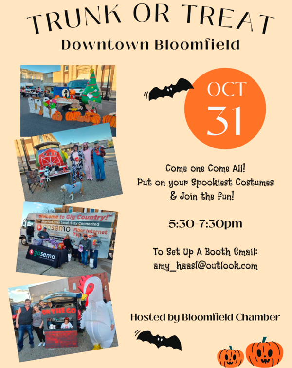 Bloomfield Chamber to Host Trunk or Treat