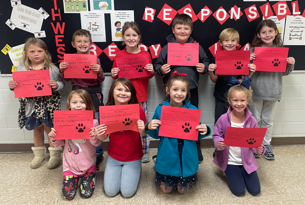 First Grade Students Earn Positive Office Referral Awards