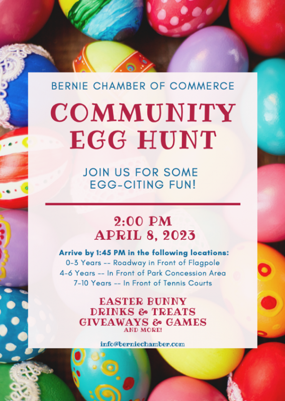 Bernie Chamber of Commerce 2023 Community Egg Hunt
