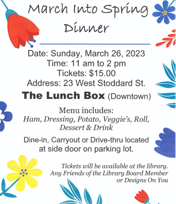 Friends of the Library, March Into Spring Dinner