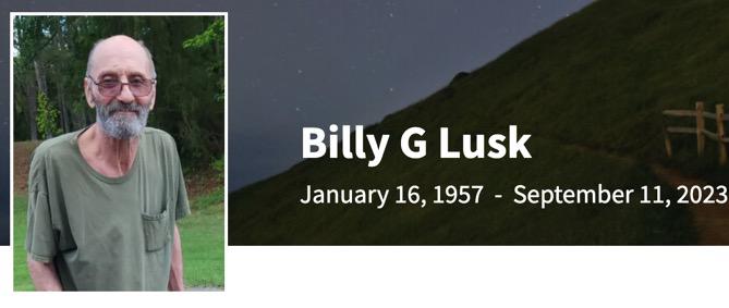 In Memory of Billy G. Lusk