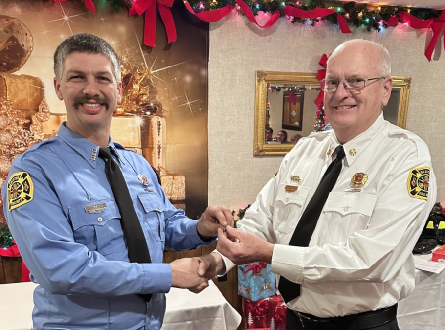 Allen Malloy Receives 10 Year Pin with the Dexter Fire Department