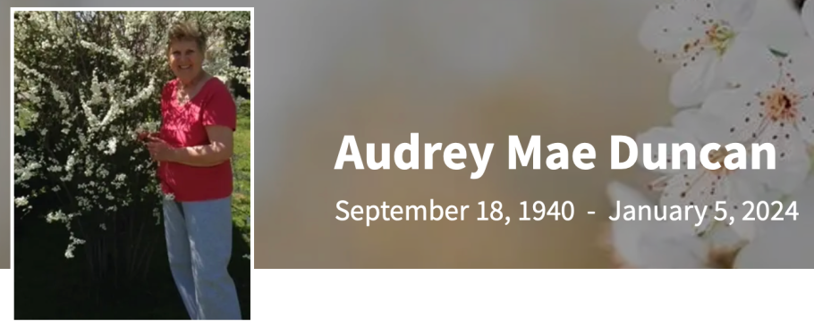 In Memory of Audrey Mae Duncan