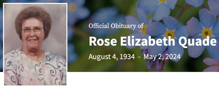 In Memory of Rose Elizabeth Quade