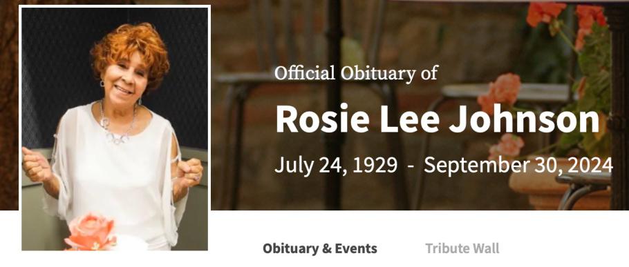 In Memory of Rosie Lee (McBride) Johnson