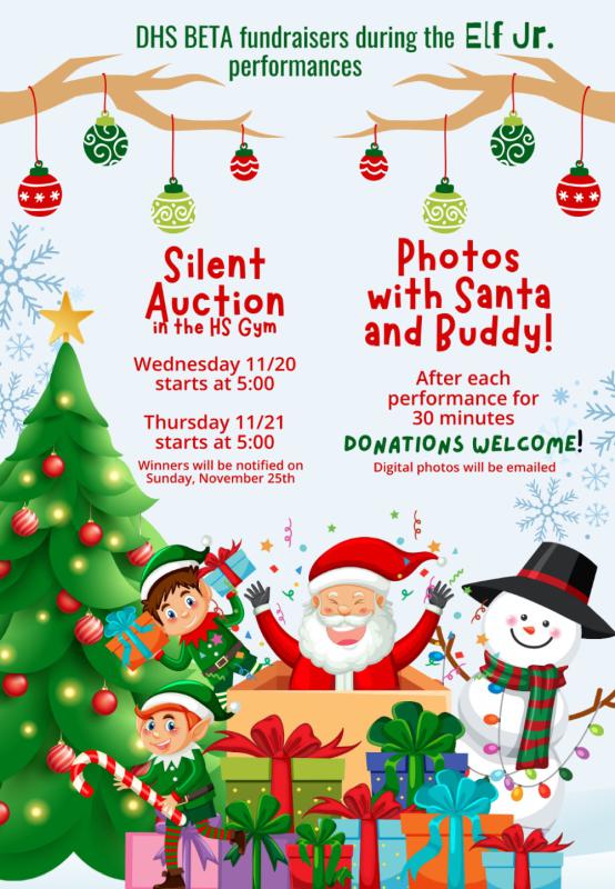 DHS Sr. Beta Club will have Fundraisers the Night of Elf Jr. Performances