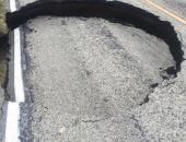 Sink Hole Closes State Highway N