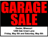 Garage Sale in Dexter May 5th and 6th